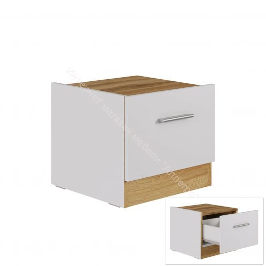 Тумба прикроватная (левая) FRESCO Белый/Дуб Вотан
