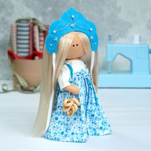 Набор для шитья текстильных игрушек - Аленушка бело-голубая