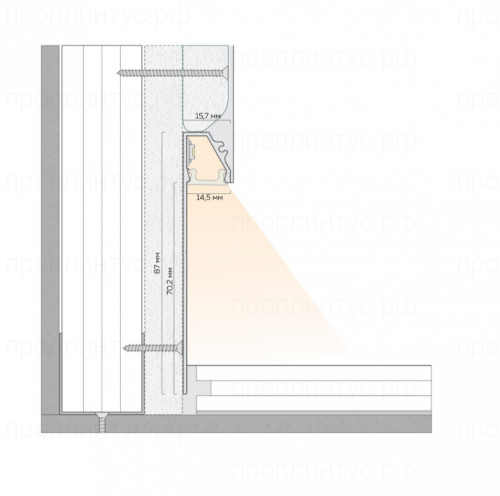 Теневой плинтус ПП 90 белый муар