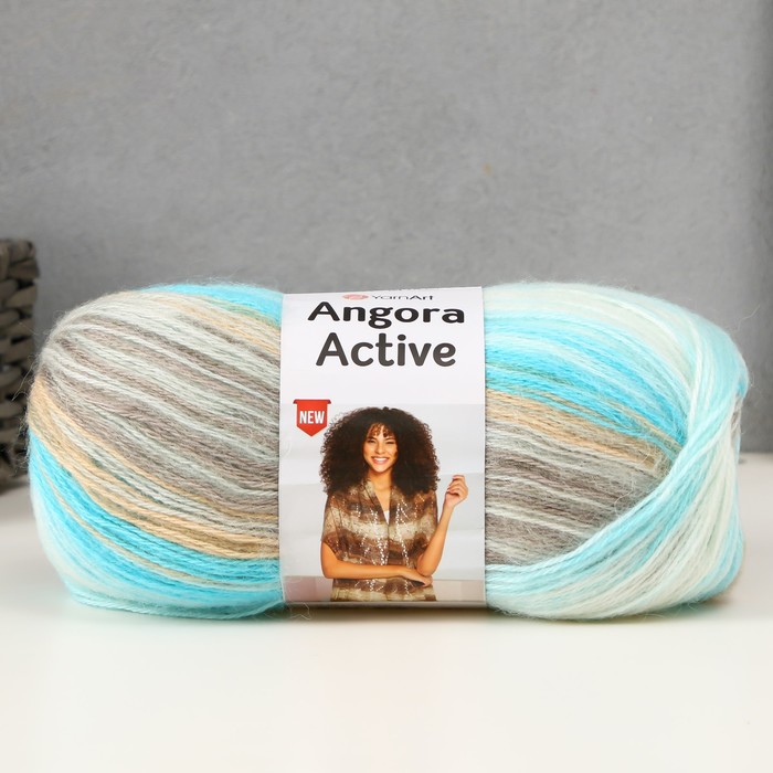 Пряжа "Angora Active" 20% шерсть, 80% акрил  500м/100гр (852 бир-крем-бел)