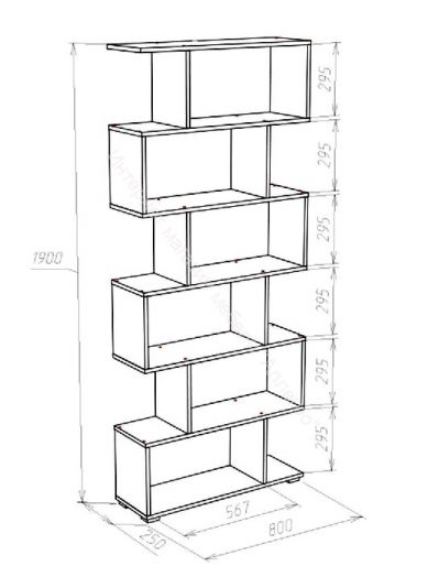 Стеллаж СЛИМ Дуб Сонома