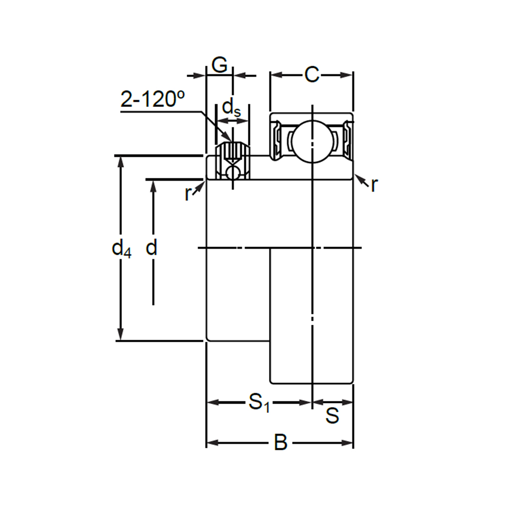 Корпусный подшипник ASS 204 N
