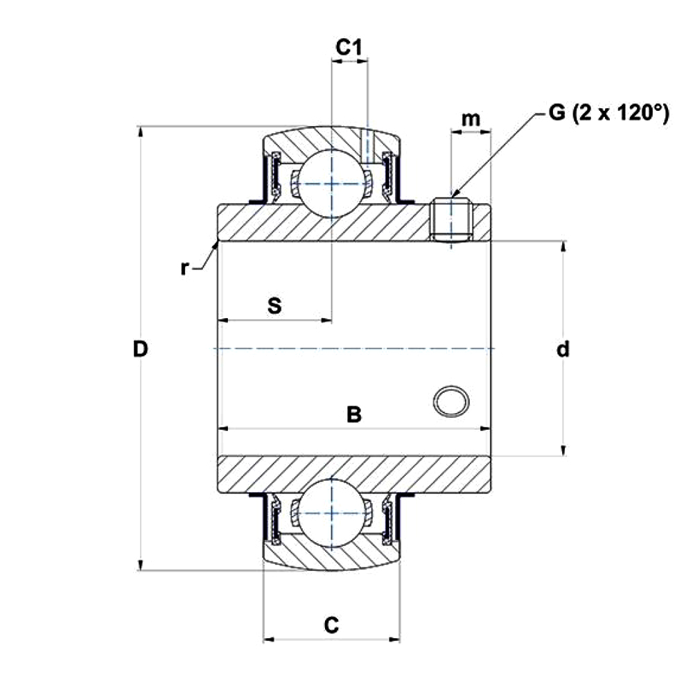 Корпусный подшипник UC 202-10G2
