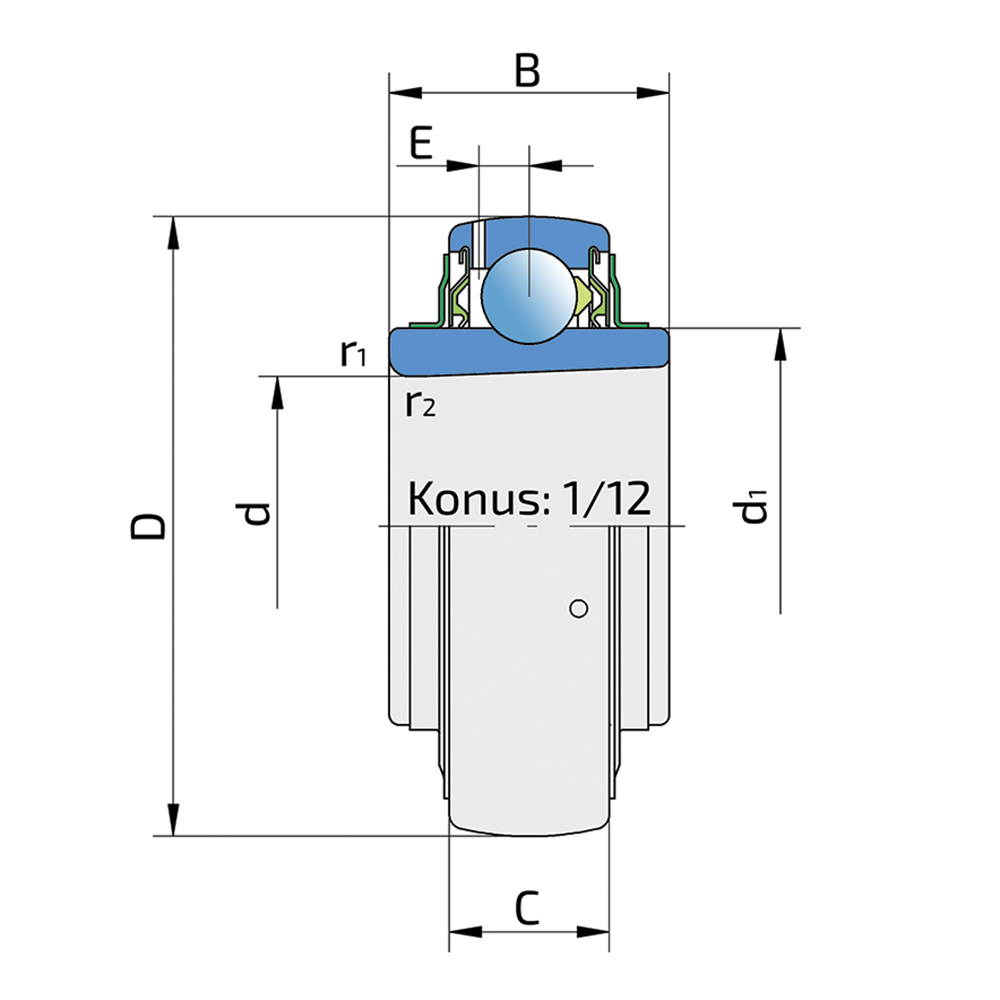 Корпусный подшипник LK208-2F