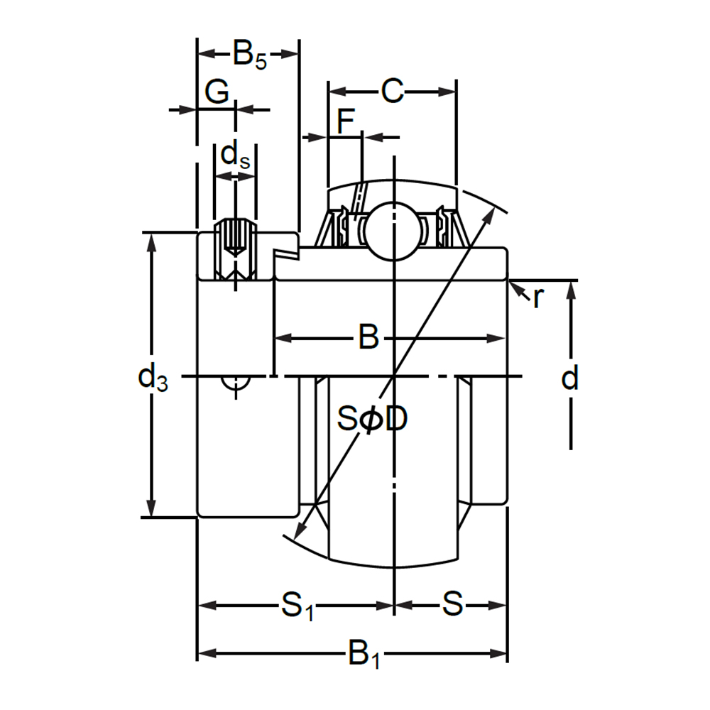 Подшипник UEL210 (LY210-2F)