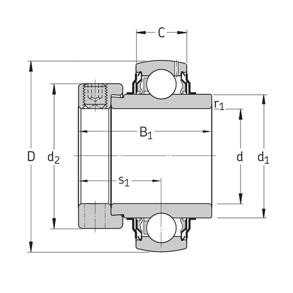 Подшипник YEL 204-2F