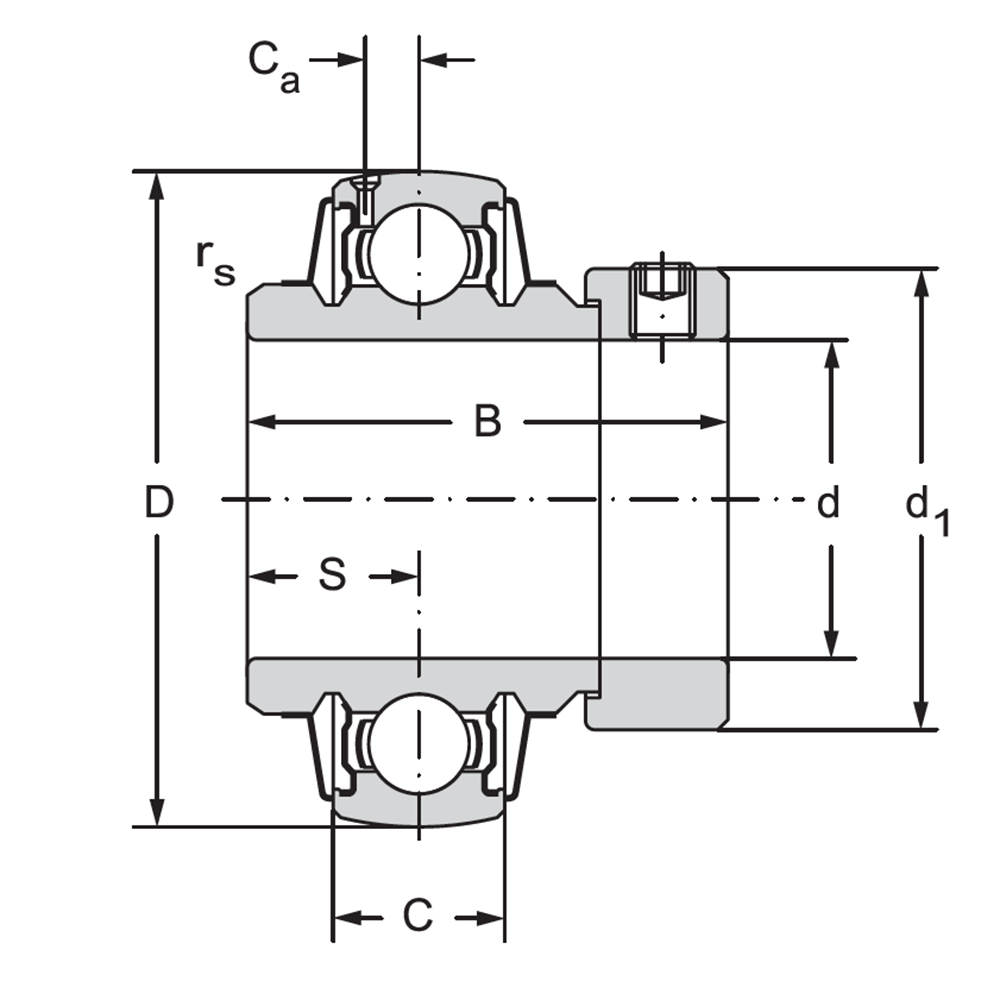 Корпусный подшипник UEL205-3L