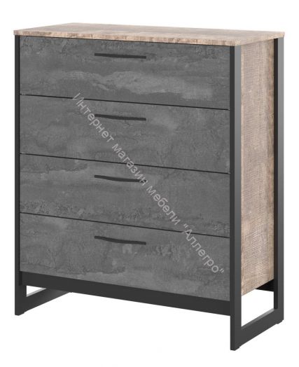 Комод Т-2 (N) HUGO Дуб Гранж/Железный камень