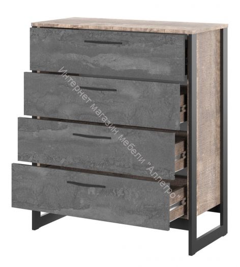 Комод Т-2 (N) HUGO Дуб Гранж/Железный камень