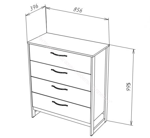 Комод Т-2 (N) HUGO Дуб Гранж/Железный камень