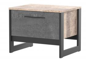 Тумба прикроватная Тип 2 (N) HUGO Дуб Гранж/Железный камень