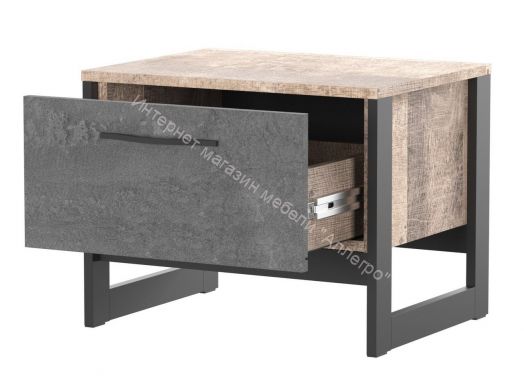 Тумба прикроватная Тип 2 (N) HUGO Дуб Гранж/Железный камень