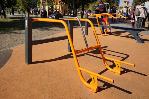 Тренажер силовой  уличный "Становая тяга" с блинами ТР-4.02