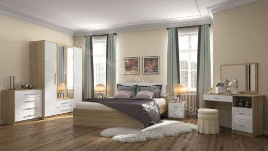 Тумба прикроватная БЛАНКА Дуб Сонома/Белый глянец