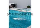 BLUE LAGOON ТЁМНАЯ Плитка мозаика для бассейнов голубая стекло чип 25*25  CRISTAL 295*295*4 (ORRO)