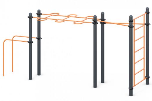 Два турника классического хвата, рукоход , шведская стенка, брусья W-02-012