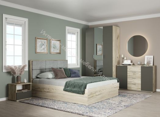 Комод 1300 ВЕНЕЦИЯ Дуб серый Крафт/Серый графит