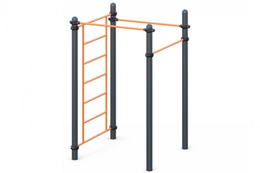 Три разноуровневых турника, шведская стенка W-02-019