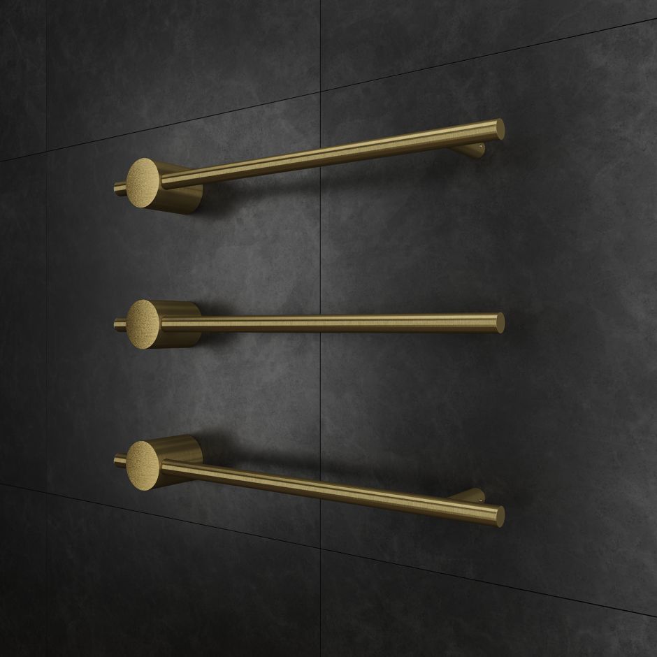 Изображение Золотой электрический дизайнерский полотенцесушитель Broner Bruno 600 мм