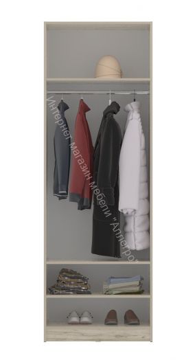 Шкаф 2-х дверный с зеркалом ВЕНЕЦИЯ Дуб серый Крафт/Серый графит