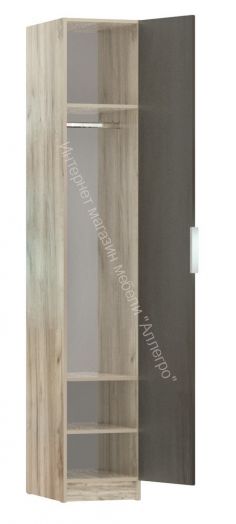 Шкаф пенал с зеркалом ВЕНЕЦИЯ Дуб серый Крафт/Серый графит