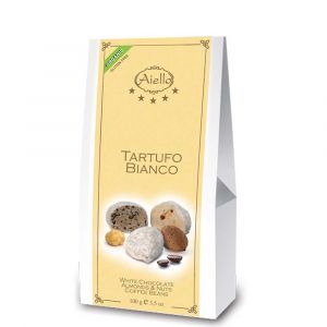 Трюфели из белого шоколада с миндалем и фундуком Aiello Bio Tartufo Bianco 100 г - Италия