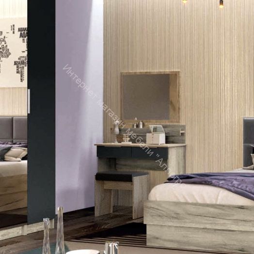 Стол туалетный ВЕНЕЦИЯ Дуб серый Крафт/Серый графит