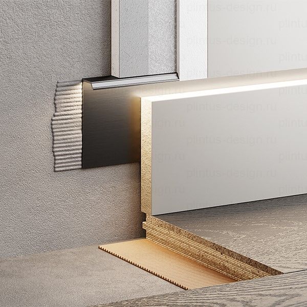 Скрытый плинтус Мини ФЕСО 50 мм Чёрный