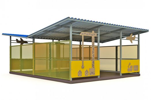 Теневой навес двойной (48м2) ТН-2-8х6 для уличной площадки