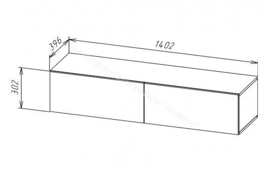 Тумба ТВ 140 SOMERO Белый/Дуб Вотан