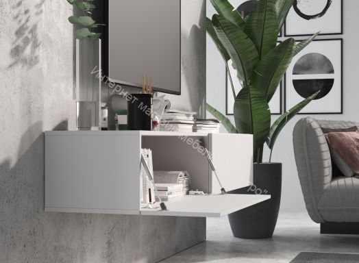 Тумба ТВ 120 SOMERO Белый/Белый глянец