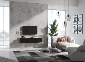 Тумба ТВ 140 SOMERO Дуб Вотан/Чёрный