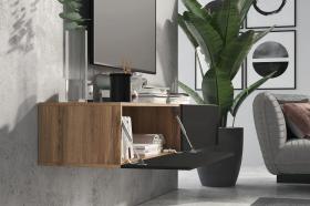 Тумба ТВ 120 SOMERO Дуб Вотан/Чёрный