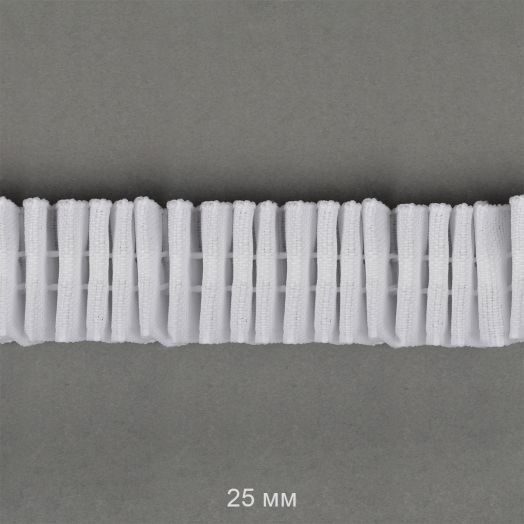 Лента шторная IDEAL 25 мм сборка универсальная  цвет белый (TBY251-1)