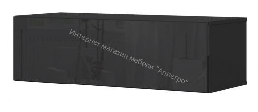 Стенка для гостиной SOMERO Чёрный/Чёрный глянец