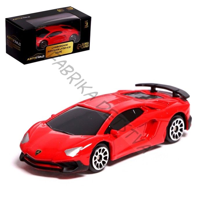 Машина металлическая LAMBORGHINI AVENTADOR LP750-4 SV, 1:64, цвет красный