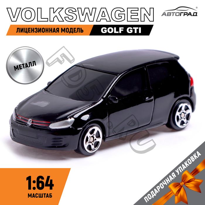 Машина металлическая VOLKSWAGEN GOLF GTI, 1:64, цвет чёрный