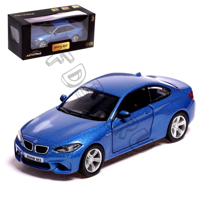 Машина металлическая BMW M2 COUPE, 1:32, инерция, открываются двери, цвет синий