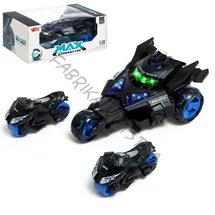 Машинка металлическая «Трансформер», 3 в 1, инерция, свет, звук