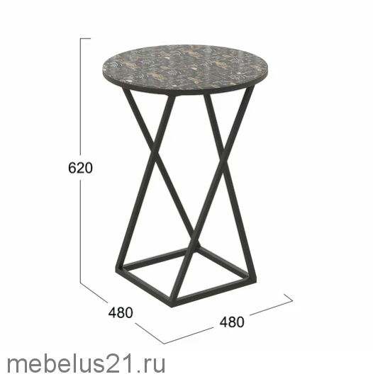 Стол журнальный круглый исп 2 стекло