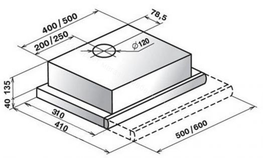 Вытяжка ELIKOR Интегра 50П-400-B2Л (КB II М-400-50-250) крем/крем
