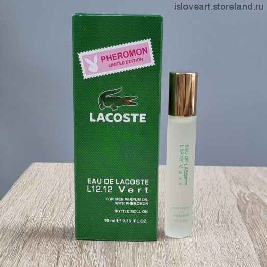 Парфюмерное масло Lacoste Eau De L.12.12 Vert с феромонами, мужской аромат, 10мл.