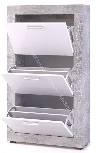 Тумба для обуви О-3 с 3-я секциями МОНТАНА Аtelier/Белый глянец