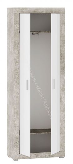 Прихожая МОНТАНА со шкафом и тумбой для обуви О-2 Аtelier/Белый глянец