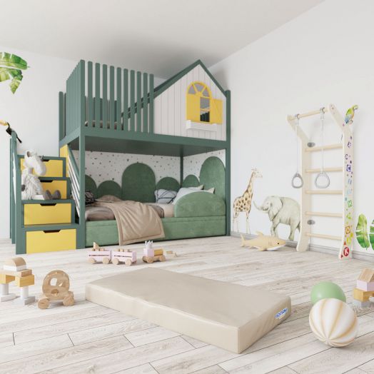 Мат (мягкий щит)  1000*500*100, одинарный (оранжевый/желтый)