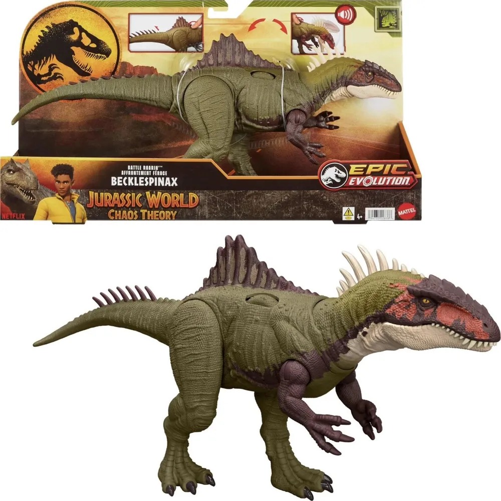 Mattel Фигурка динозавра Becklespinax Jurassic World из Мира Юрского периода HXF52 звук