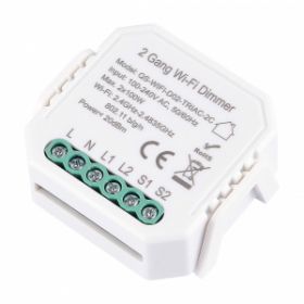 WIFI Диммируемое Реле 2 Канала ST-Luce ST9000.500.02CDIM - -*Max 2x100W - Ra IP20 L46xW46xH18 230V / СТ Люче.