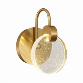 Бра ST-Luce SL6104.201.01 Золотистый/Прозрачный,с Пузырьками Воздуха LED 1*3W 3000K / СТ Люче.