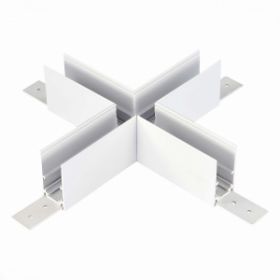 Коннектор X-Образный для Подвесного / Накладного Магнитного Шинопровода под ГКЛ 12мм ST-Luce ST007.589.00 Белый / СТ Люче.
