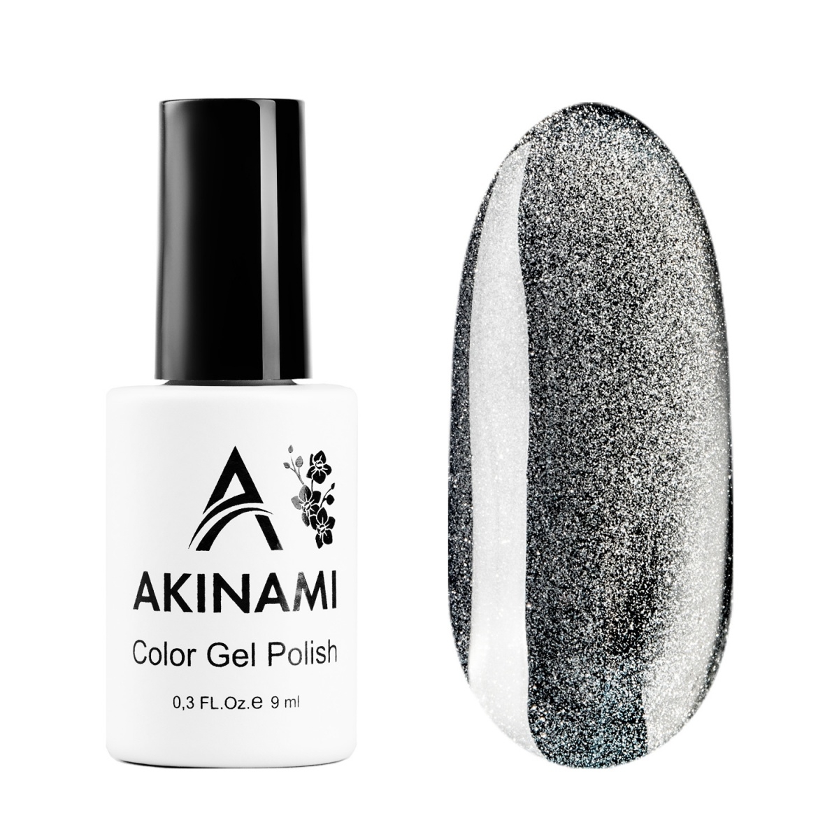 Гель-лак Akinami Cat Eye Silver, 9мл